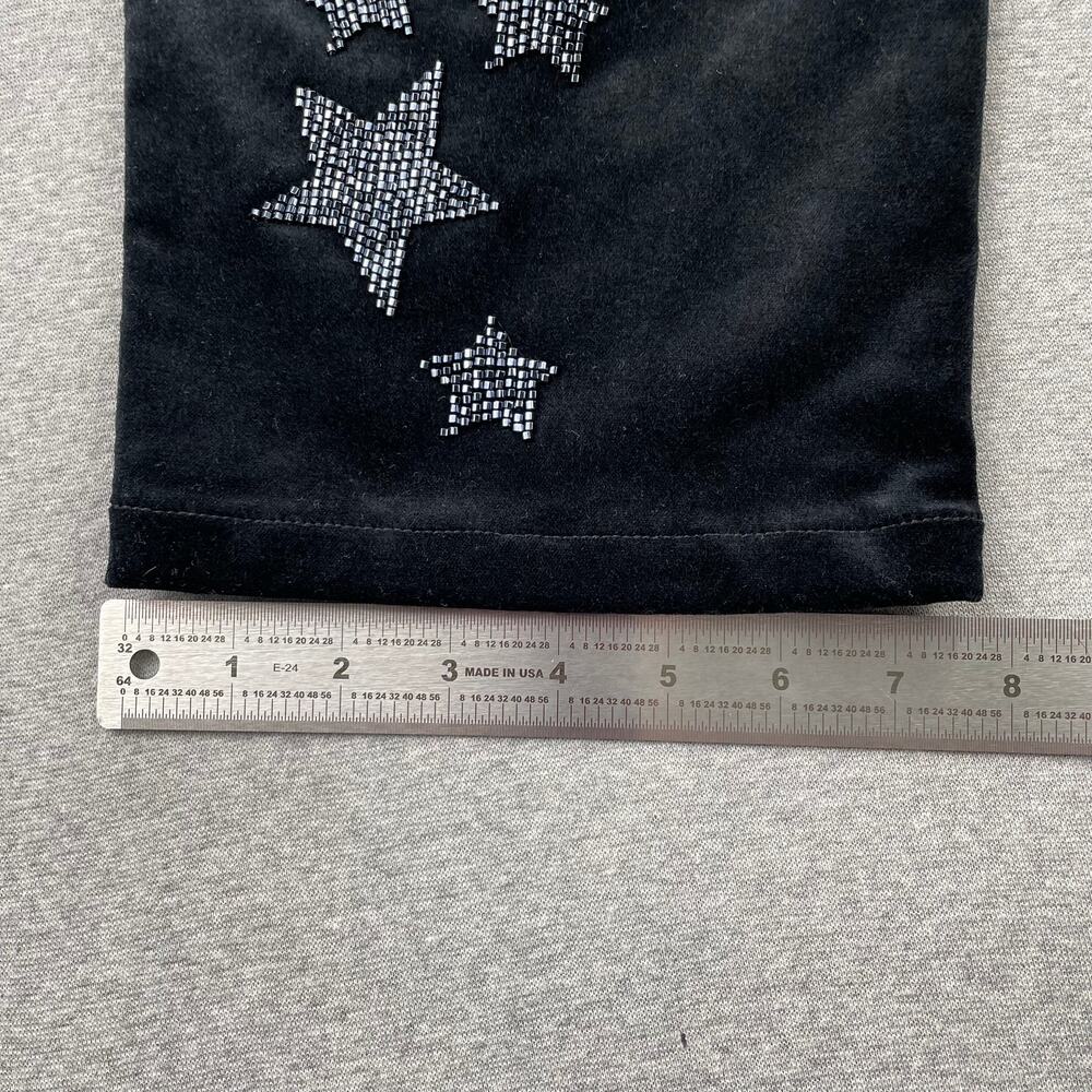 Anthropologie Pilcro The Wanderer Star Embellished Velvet Pants 26 Black Beaded - Picture 11 of 16